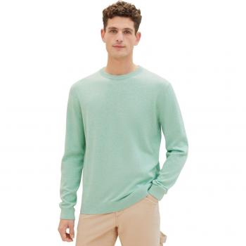 Jersey de hombre verde 100% algodón de cuello redondo