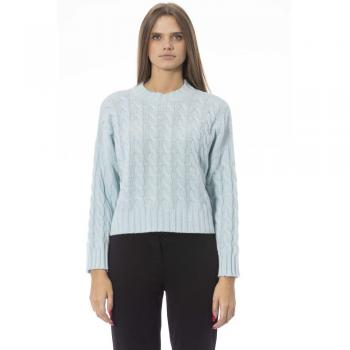 Baldinini Trend Light Blue Wool Sweater - M