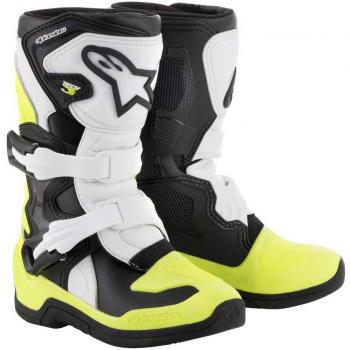 Alpinestars Youth Tech 3S Motocross Boots - Black/White/Fluo Yellow