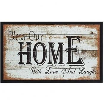 Felpudo original HOME de poliester / pvc moderno. 75 x 45 cm