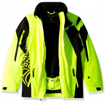 Spyder Challenger Chaqueta, Niños, Amarillo/Negro, 14