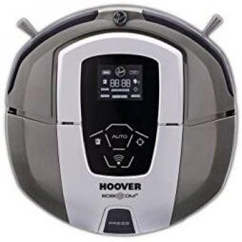 Hoover RBC090 - Robot aspirador con filtro HEPA y WIFI, hasta 120 minutos de autonomía, programable diario/semanal, incluye dos muros virtuales, color titanium metallic