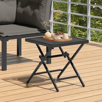 Mesa de jardín plegable antracita de malla de acero 38x38x38cm