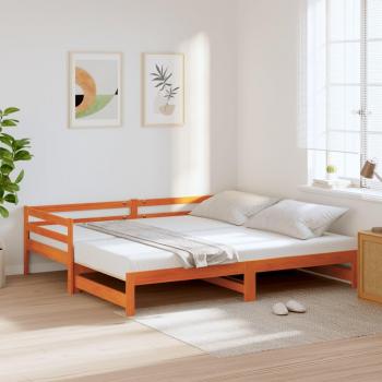 Sofá cama nido de madera maciza de pino marrón cera 80x200 cm