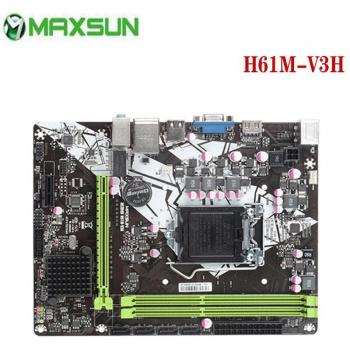 Placa Base MAXSUN H61M-V3H para Intel LGA 1155, compatible con i3/i5/i7, DDR3, SATAII, color gris