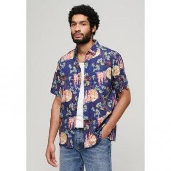 Superdry Men's Hawaiian Short Sleeve Shirt Wisteria Blue XXL Casual Cotton 2024