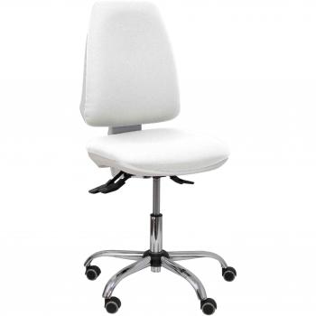 Silla de Oficina Ergonómica Blanca con Ruedas de Parqué