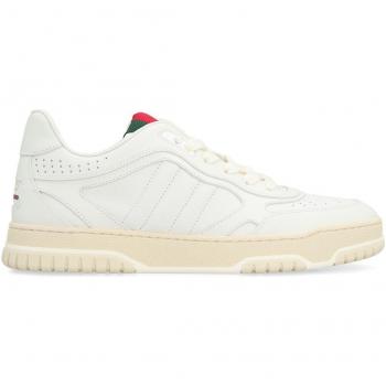 Gucci Women's Re-Web Leather Sneakers in White | Size 39 | 785728AADJ99097