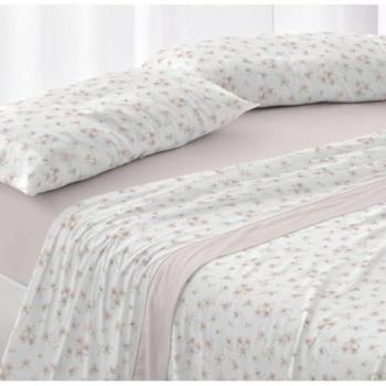 Juego de Sábanas Burrito Blanco DORVEL 864 Rosa Nude 150 cm