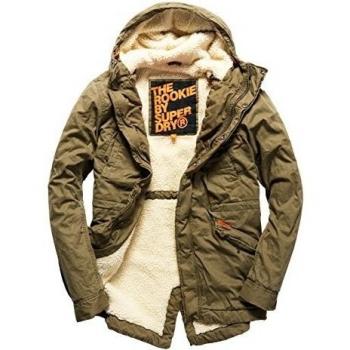 SUPERDRY Rookie Military Parka, Abrigo Impermeable para Hombre, Verde