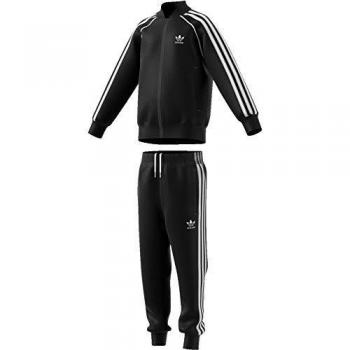 adidas Superstar Suit Chándal, Unisex niños, Top:Black/White Bottom:Black/White, 7-8Y