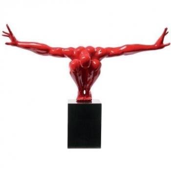Kare Design Fitness Estatua Diseño Hombre Escultura Deco Atleta, Rojo, 52x75x21cm