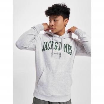 Sudadera con capucha Jack & Jones Josh - Gris Claro, Corte Estándar, Logo Visible
