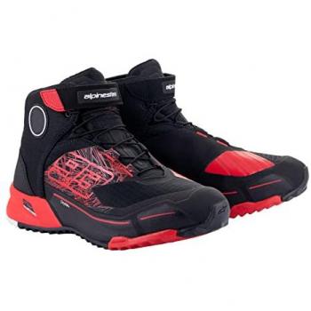 Zapatillas de motocicleta Alpinestars MM93 CR-X Drystar - Comodidad y Protección Todo el Día, Color Negro Rojo, Talla 39