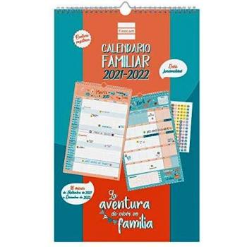 Finocam - Calendario de Pared Familiar Aventura Basic 16 meses 2021 2022 Mes Vista Español, basic - 250 x 400