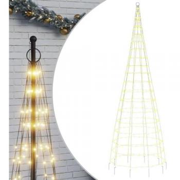 Árbol de Navidad en asta de bandera 550 LED blanco cálido 300cm Vidaxl