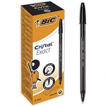 Bic Cristal Ballpoint Pens Ultra Fine 0.7mm Black Pack of 20 992603 BC59414