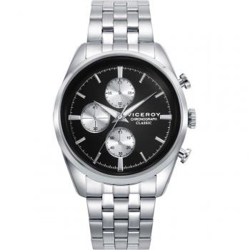Reloj Viceroy Classic para hombre, caja y brazalete de acero, color negro, diámetro de 41mm