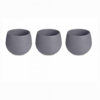 Ibergarden Set de Macetas Antracita Plástico 8 Unidades (6,2 x 6,2 x 6,6 cm)