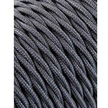 CABLE TEXTIL TRENZADO 2X0,75MM C-63 GRIS OSCURO SEDA 5M