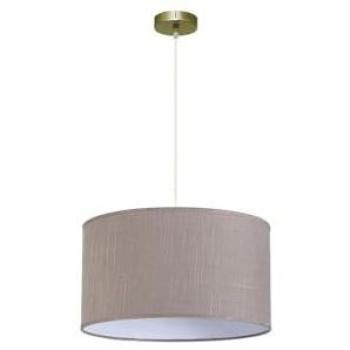 Colgante Regulable FABRILAMP Happy de Cuero Gris E27 45x45 cm