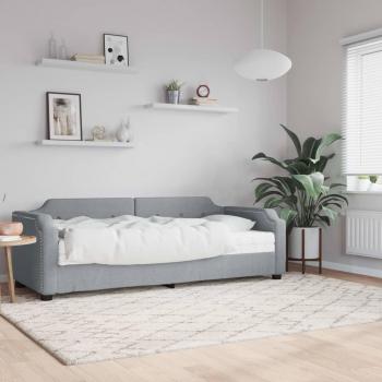 Sofá cama con colchón gris claro 80x200 cm Tela Vidaxl