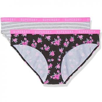 Superdry College Brief Double Pack, Culotte para Mujer, Multicolor