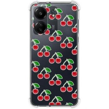 Funda Antigolpes de Silicona para Xiaomi Poco C65 con Diseño de Cerezas