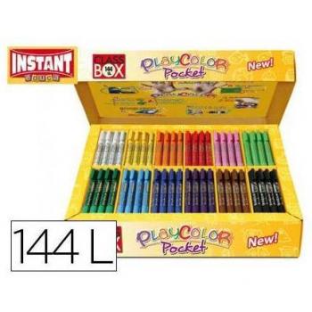Tempera sólida en barra Playcolor Pocket Escolar Caja de 144 unidades 12 colores surtidos