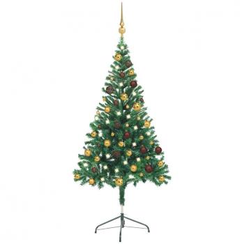 vidaXL Artificial Pre-lit Christmas Tree with Ball Set 150cm 380 Branches