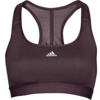 Sujetador deportivo Adidas Powerreact de soporte medio color violeta oscuro