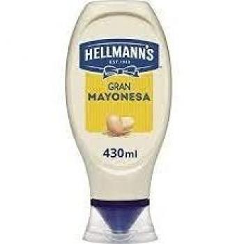 MAYONESA BOCABAJO PET 430 ML HELLMANNS