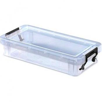 Whitefurze – Recipiente Allstore con Abrazadera de Plata, plástico, Natural, 0,75 L