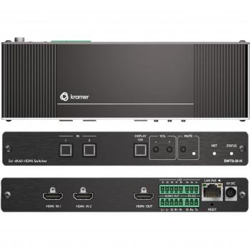 Kramer Electronics SWT3-21-H - Conmutador de video con 3 entradas y 1 salida, soporte para señales de video compuesto, S-Video y componentes, formato compacto, alimentación externa incluida