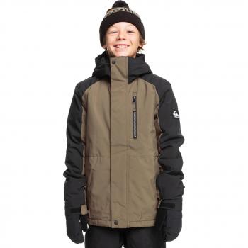 Quiksilver - Chaqueta de esquí y snow para niños Mission Block Quiksilver, impermeable, transpirable, con aislamiento térmico, capucha ajustable, puños elásticos y múltiples bolsillos