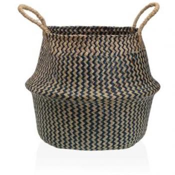 Cesta Decorativa Versa Azul Algas Marinas Ø 28 cm