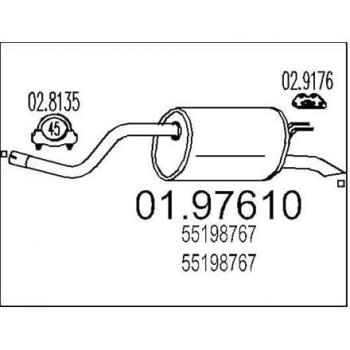Silenciador trasero MTS para FIAT y LANCIA 01.97610 - Potencia y rendimiento optimizados