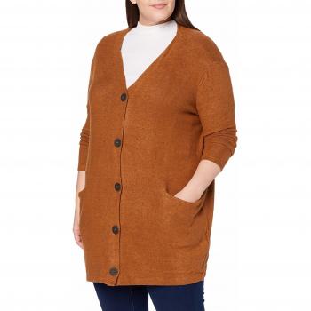 ONLY Carmakoma Carindia L/s Cardigan ESS Chaqueta Punto, Naranja
