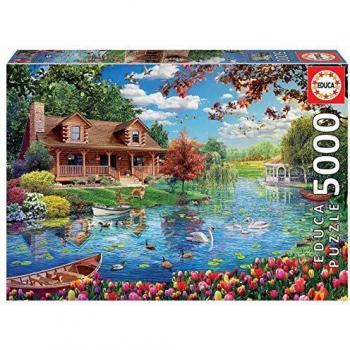 Educa Series. Casita en el Lago. Puzzle de 5000 Piezas. Ref, Multicolor