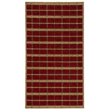 Alfombra de interior SUVA de tejido plano, cuadrada y rayas 60 x 110 cm Roja