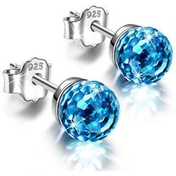 Alex Perry Regalo para el día de la madre Pendientes de plata de ley 925 con tachuelas azules Regalo del día de San Valentín para su joyería Mujeres para niñas Aniversario Cumpleaños
