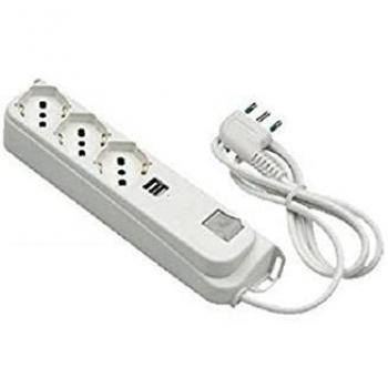 Multipresa 3 Salidas con Interruptor y 2 Puertos USB, 16A, 1.5m