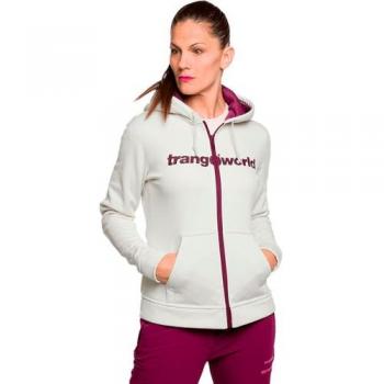 Sudadera de Montaña para Mujer Liena Beige Crudo/Morado con Capucha