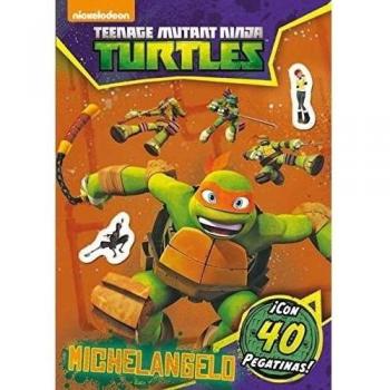 Las Tortugas Ninja. Michelangelo. Actividades con pegatinas