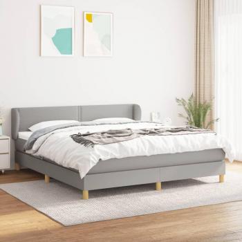 Cama box spring con colchón de muelles gris claro 160x200 cm