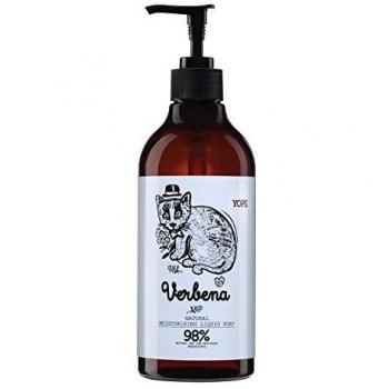 Jabón Líquido Hidratante Natural de Manos - Verbena con Aceite de Coco y Girasol, Glicerina, Alantoína, 98% Ingredientes Naturales, Fórmula Vegana - 500ml