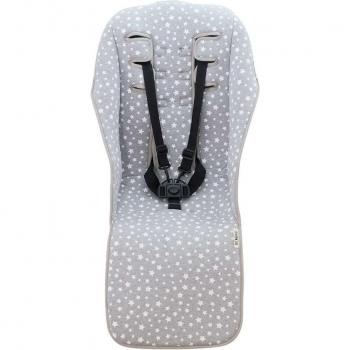 Colchoneta Uppababy Vista y Cruz Jyoko - Tejido Suave y Certificado Oeko-Tex, compatible con silla de paseo Uppababy Vista y Cruz, diseño White Star