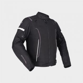 Chaqueta de Moto Richa Airstream 3 Negra-Blanco, chaqueta textil impermeable para motocicleta