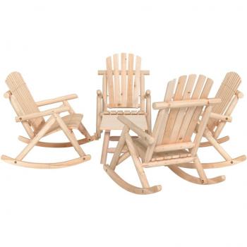 5-Piece Solid Wood Spruce Garden Sofa Set