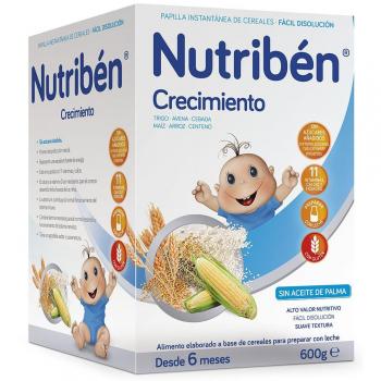 Nutribén Crecimiento Papilla Instantanea de Cereales, Vitaminas y Calcio, 600g